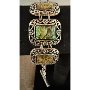 Set of Two Silver-toned Fashion Bracelets Beautiful!